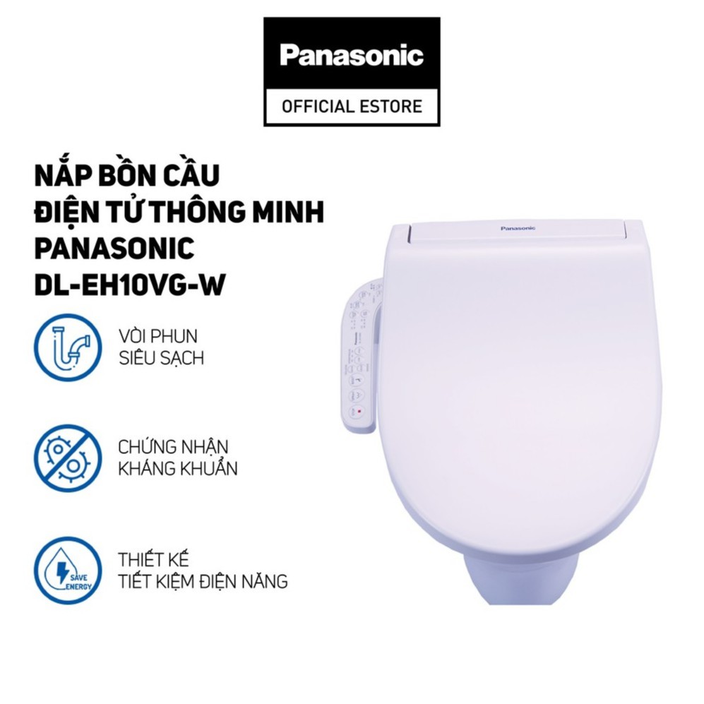 Nắp bồn cầu điện tử thông minh Panasonic DL-EH10VG-W Kháng Khuẩn và Tiết kiệm điện