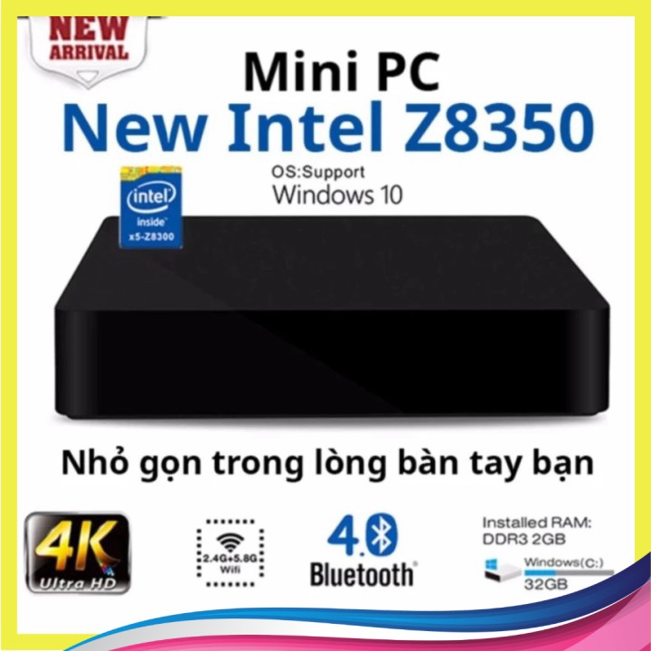 🔝 Máy tính để bàn mini Intel Core Z8350 2G RAM/32G ROM Windown 10