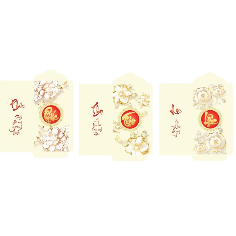 Xấp 10 bao lì xì phúc lộc thọ ảnh thật, bao lì xì tết