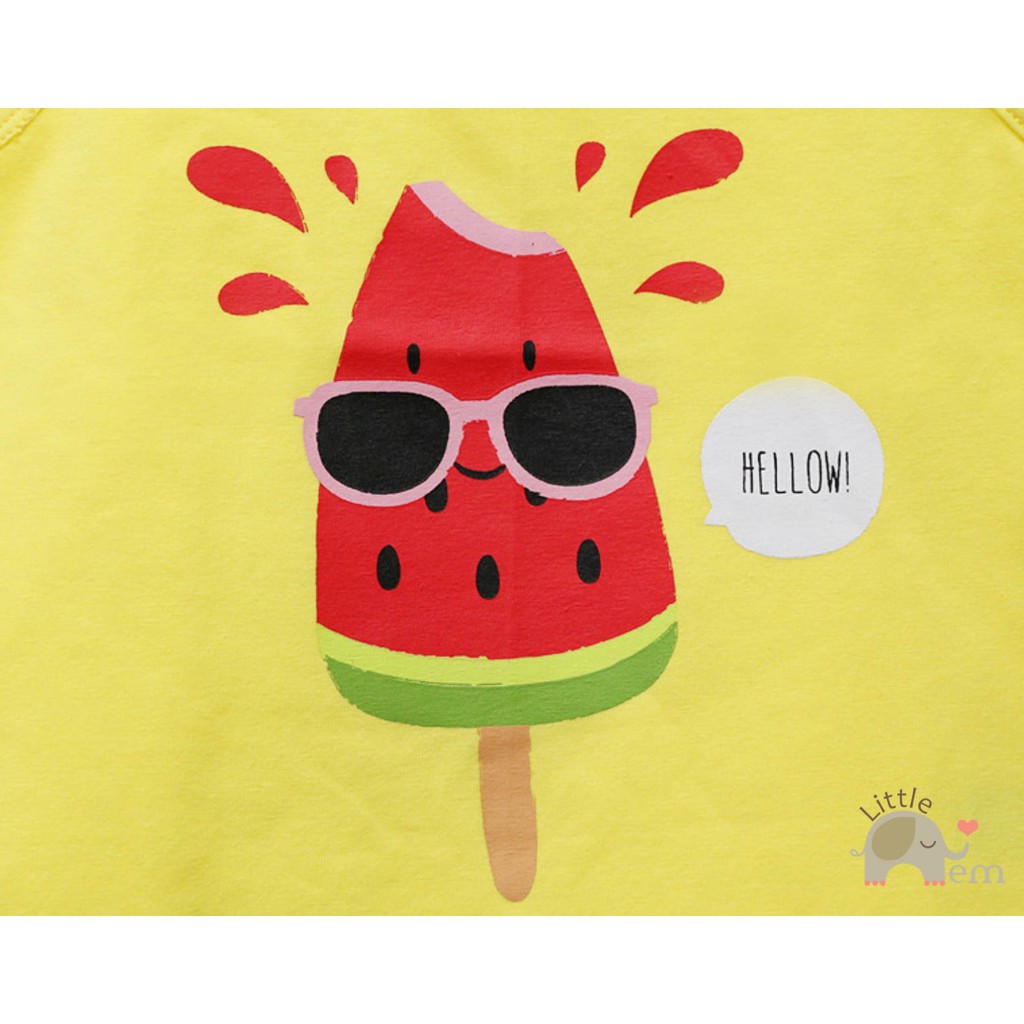 Áo bé trai/ bé gái Hàn Quốc Bebezoo 3 lỗ _ Yellow watermelon