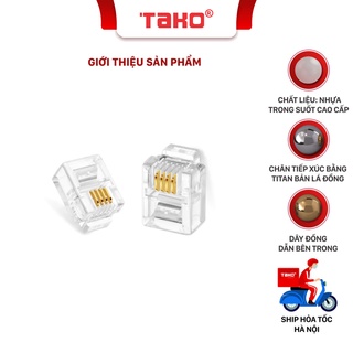 Hạt bấm dây điện thoại RJ11 100 hạt/túi