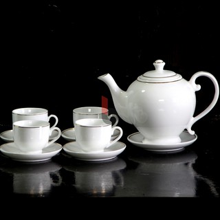 DÂNG TRÀ SANG TRỌNG với Bộ ấm pha trà đẹp chỉ vàng kim bộ ấm chén cao cấp, bộ ấm trà đạo, bộ ấm trà dep, bộ bình trà sứ