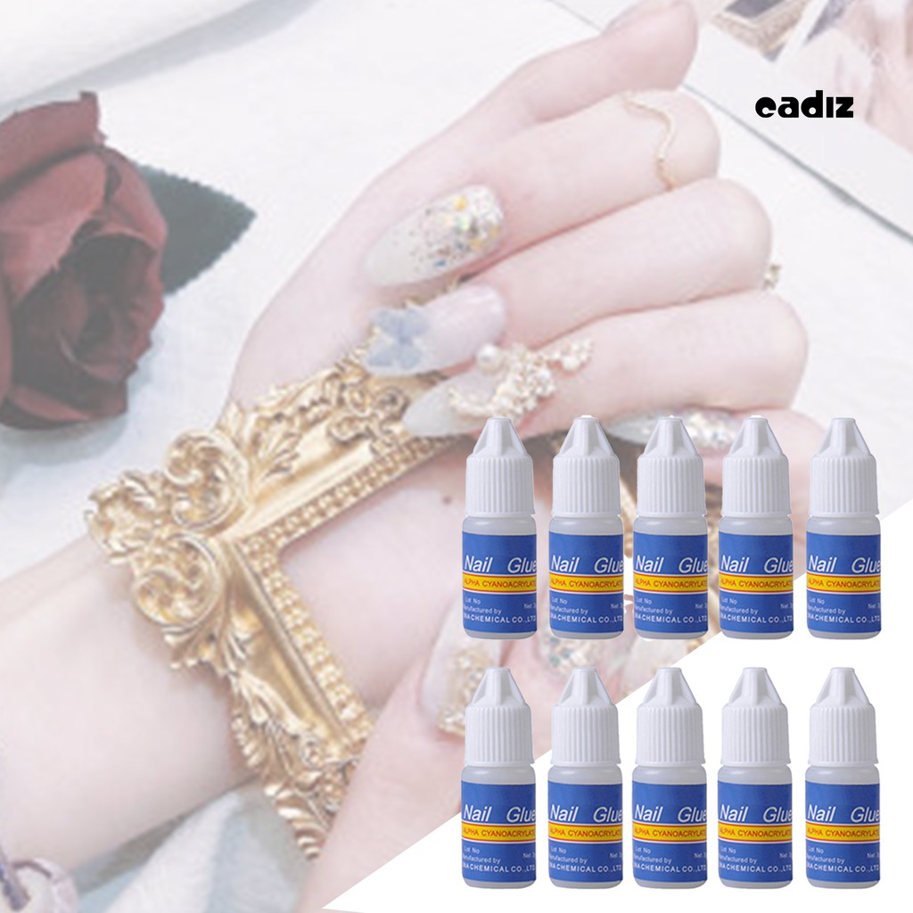 Bộ 10 lọ keo dán móng tay giả thiết kế tiện dụng chất lượng cao