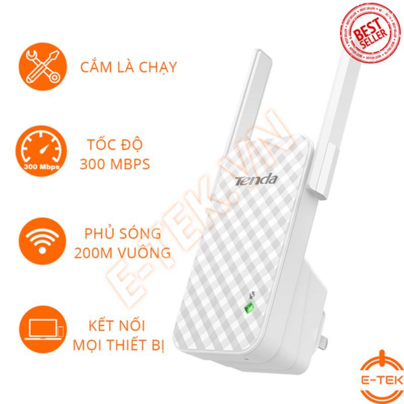 Bộ kích sóng wifi Tenda A09 - Wireless N300Mbps,Bộ Mở Rộng Sóng Wi-Fi Tốc Độ 300Mbps chính hãng