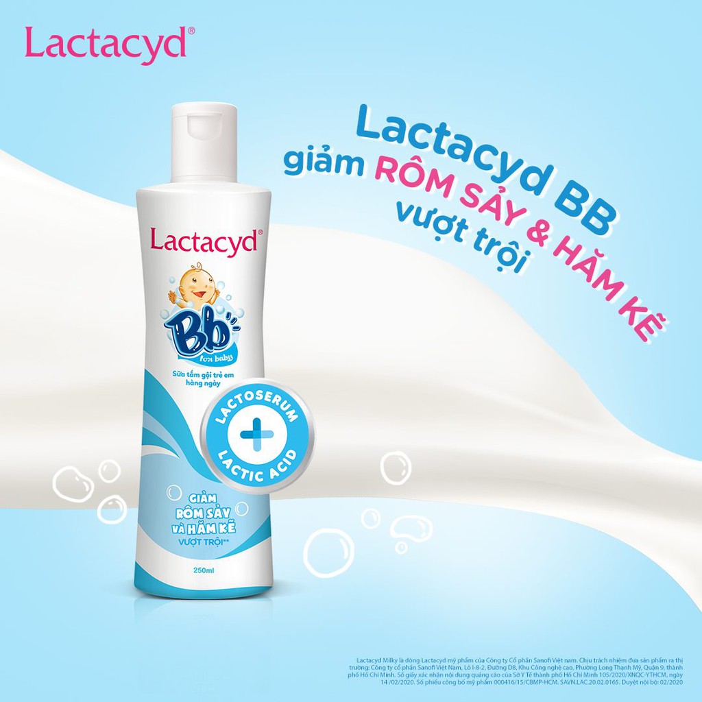 Sữa tắm Lactacyd BB 250ml chuyên trị rôm sảy