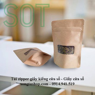 1kg Túi zipper đáy đứng giấy cửa sổ