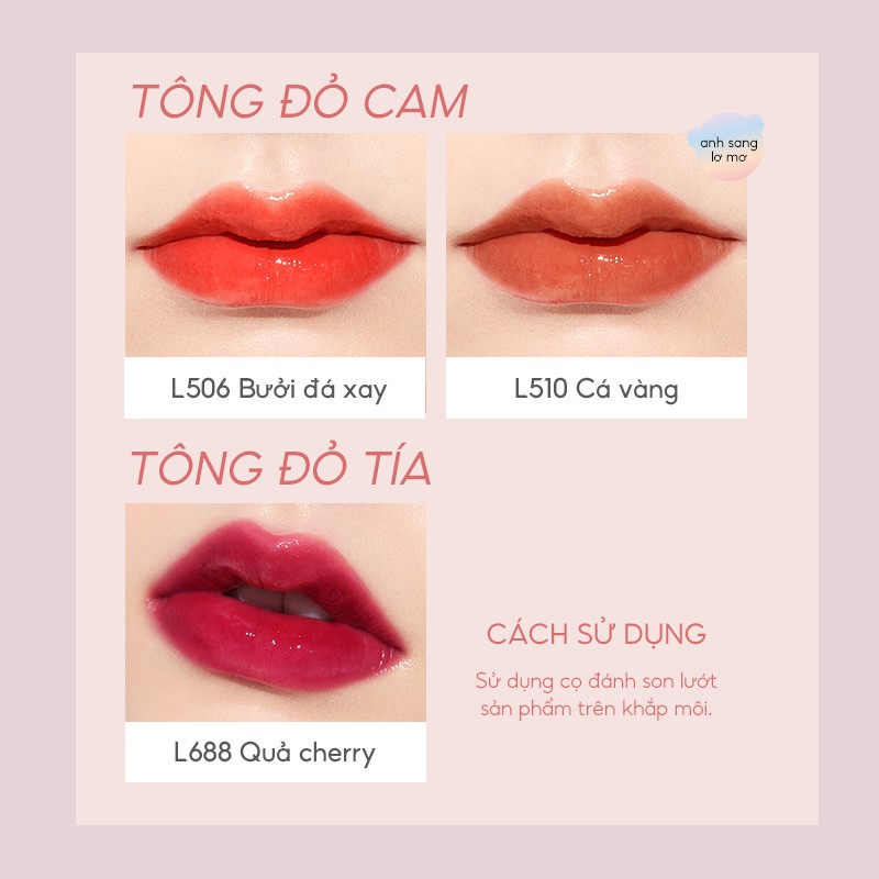 Son kem Pink Bear Glass Shine Gloss Liquid Hydrating Long-lasting 2.5g | BigBuy360 - bigbuy360.vn