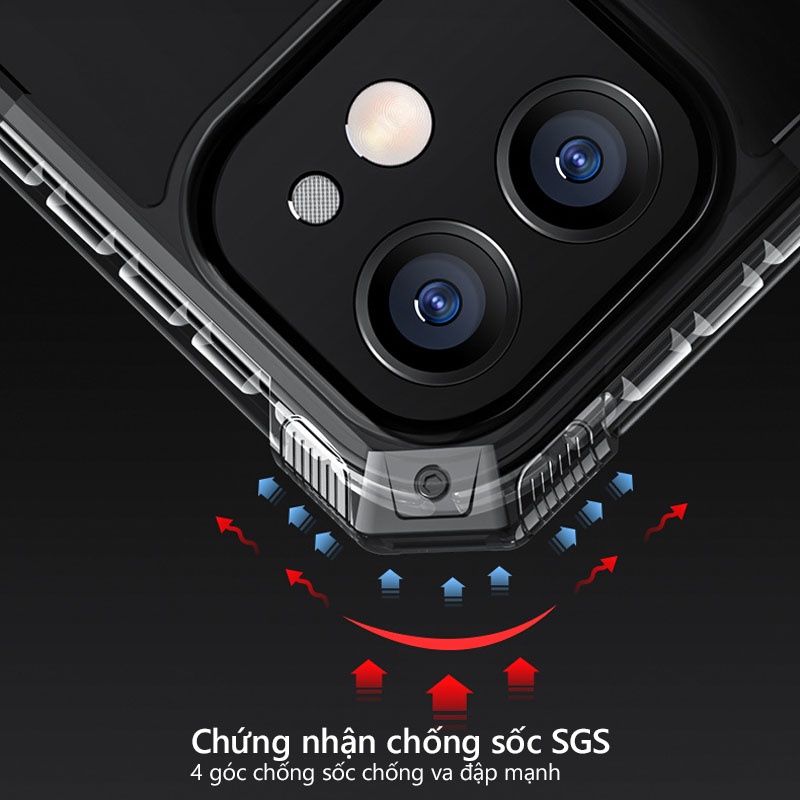 Ốp lưng IPAKY iPhone 12 / Mini / 12 Pro / Max, Mặt lưng trong, Viền PU, Chống sốc. Collision