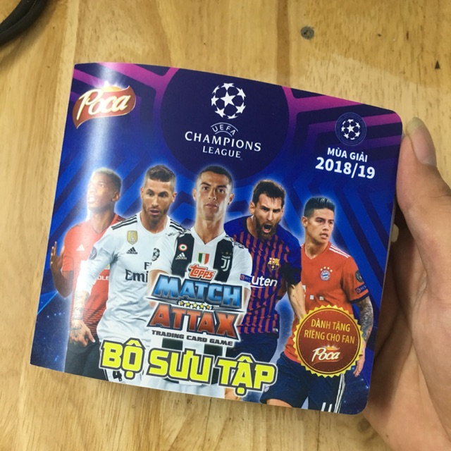 Full Thẻ Seal và Album Poca Match Attax mùa 2018/2019 (Cả 68 Thẻ + Album)