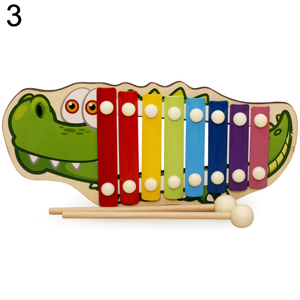 Đàn Gỗ 8 Âm Thanh Hình động vật, hình thú, Đàn Piano Xylophone, đồ chơi giáo dục Montessori