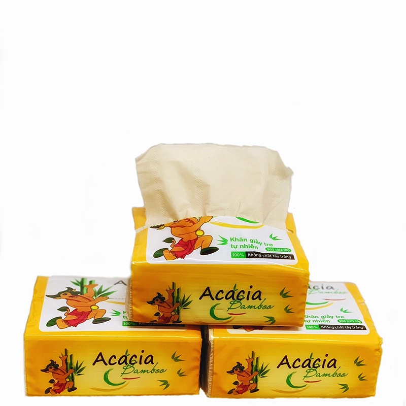 Giấy ăn rút Acacia sợi tre - 10 gói