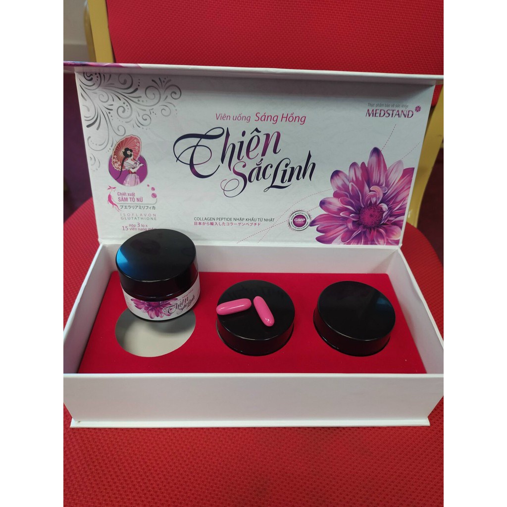 THIÊN SẮC LINH – Hỗ trợ cân bằng nội tiết tố nữ, chống oxy hoá ở phụ nữ, giảm nám da, sạm da (3 lọ x15 viên)
