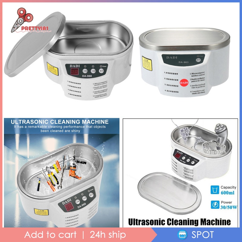 [Prettyia1] Máy Vệ Sinh Trang Sức Siêu Âm Cho Núm Vú Giả Kính Mắt 30W