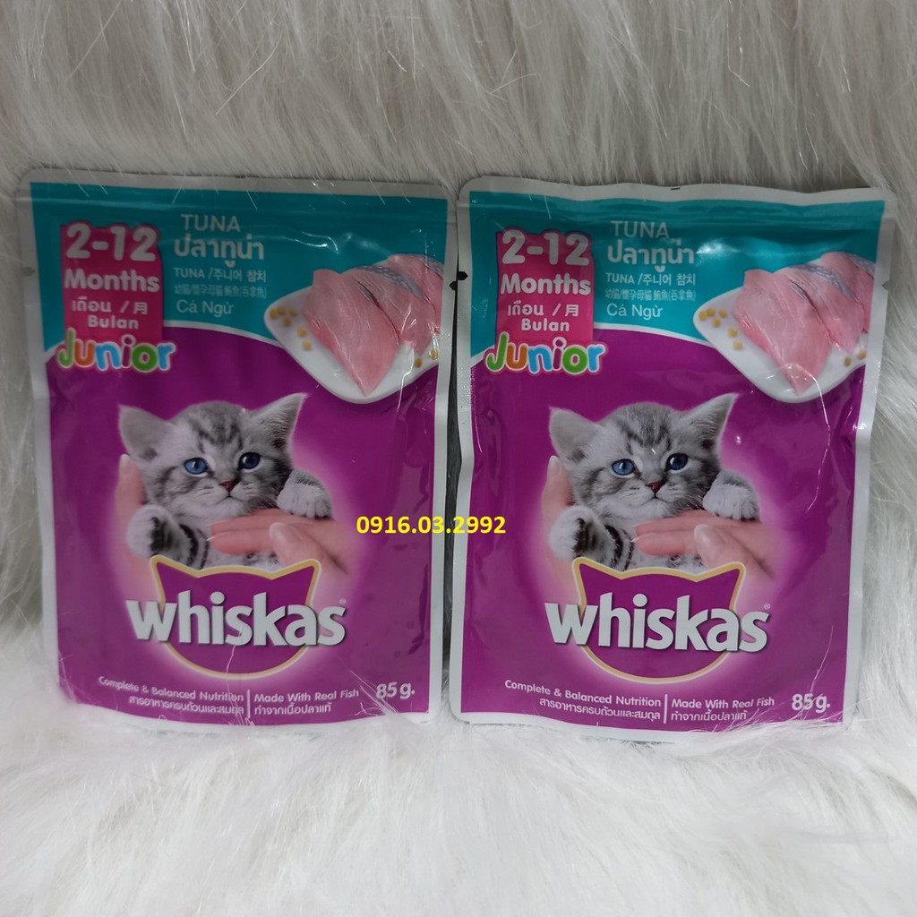 [Mã PET50 giảm 10% - tối đa 50K đơn 250K] Pate cho mèo con pate Whiskas 80gr - Dành cho mèo 2-12 tháng tuổi