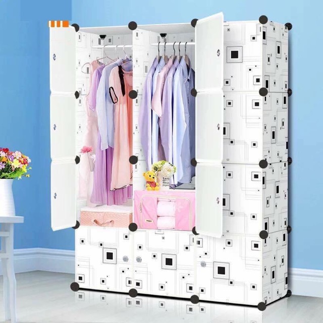 TỦ NHỰA LẮP GHÉP ĐA NĂNG 12 Ô SIZE TO, SÂU 47CM ( chọn mẫu theo phân loại hàng )