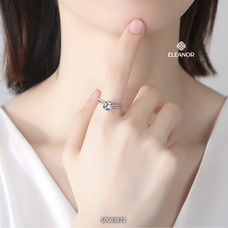 Nhẫn nữ titan Eleanor Accessories đính đá phụ kiện trang sức 3872