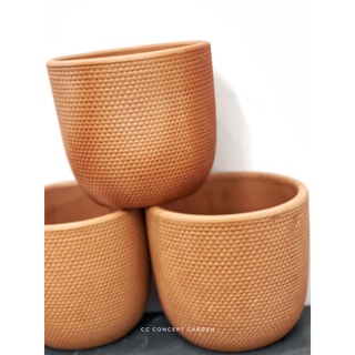 Chậu Đất Nung - Hoa văn 14x14cm (Inbox để chọn hoa văn)