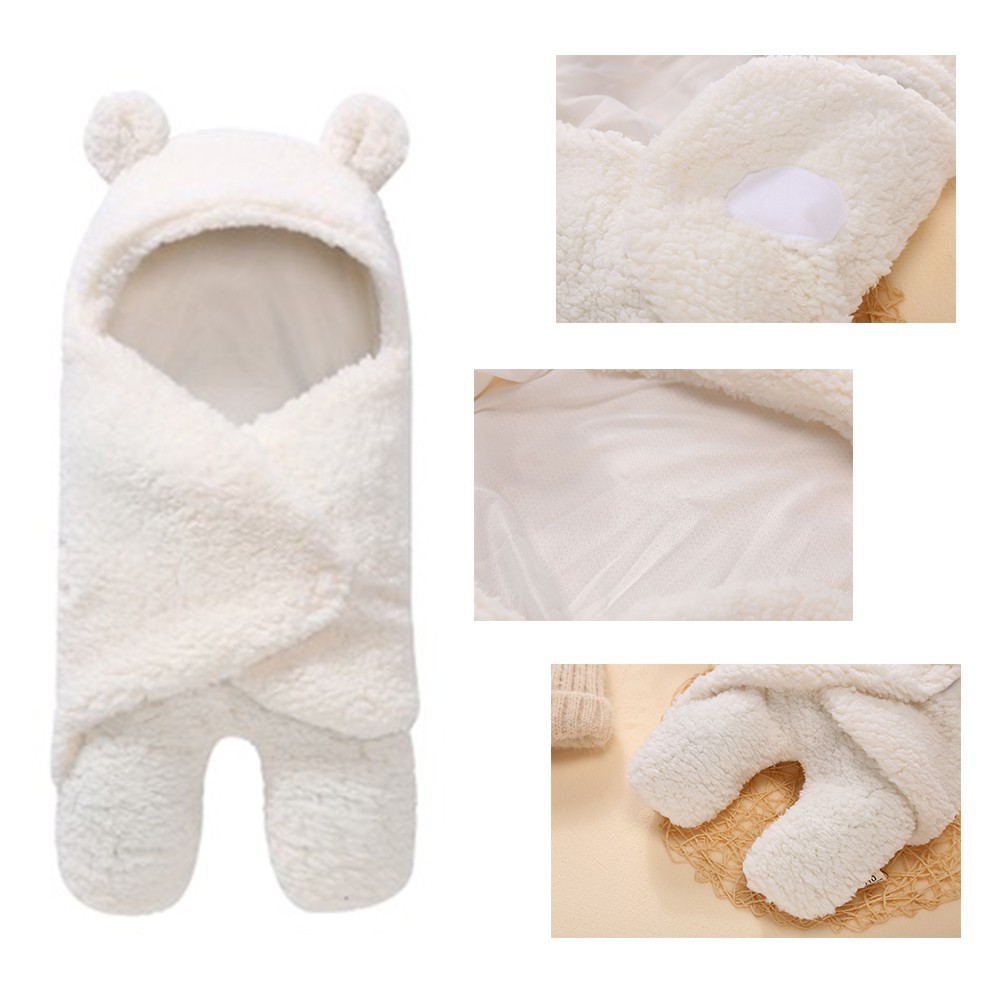 [4 MÀU] Chăn ủ kén (túi ngủ) lông cừu Baby Blanket cho bé