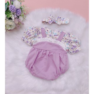 Body bé gái, váy body cho bé, bodysuit cho bé hoa tím xinh dễ thương mùa hè