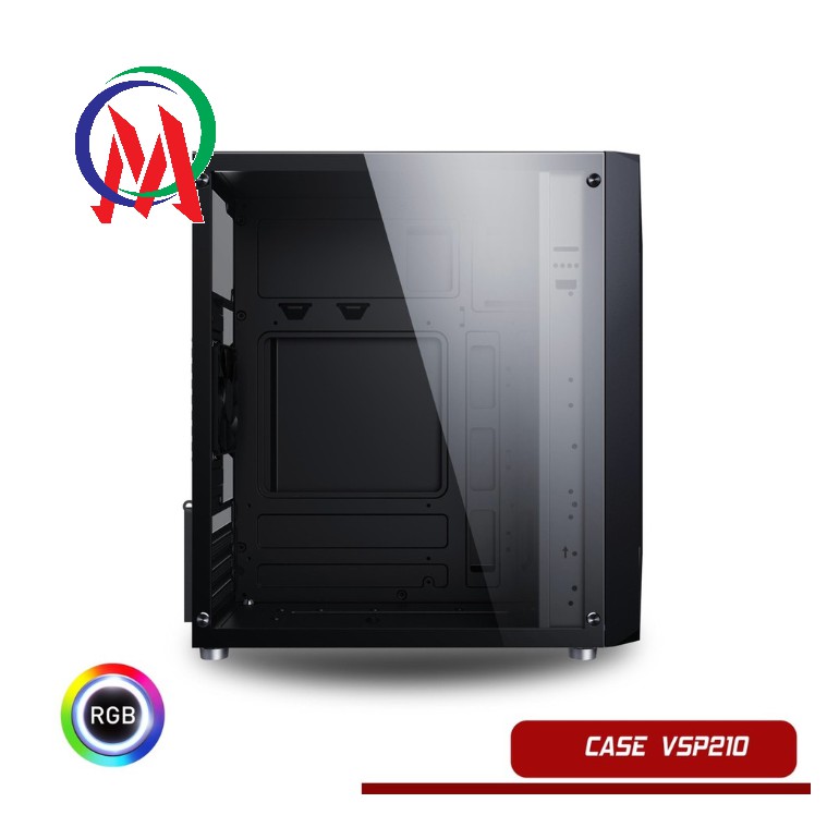 Vỏ Case máy tính VSP V210 Nắp hông trong suốt có Led RGB