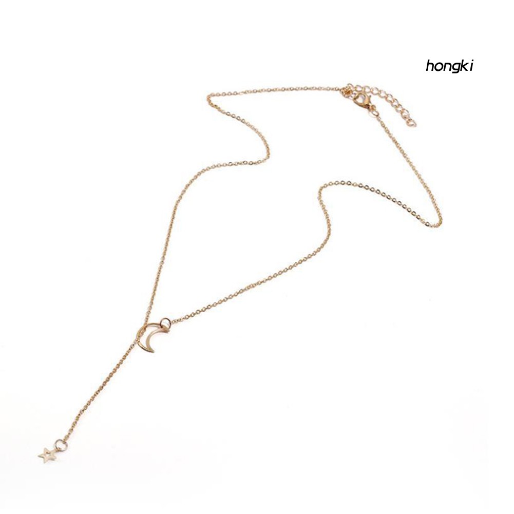 vòng cổ Hợp Kim Mặt Hình Mặt Trăng Và Ngôi Sao Thời Trang Dành Cho Nữ