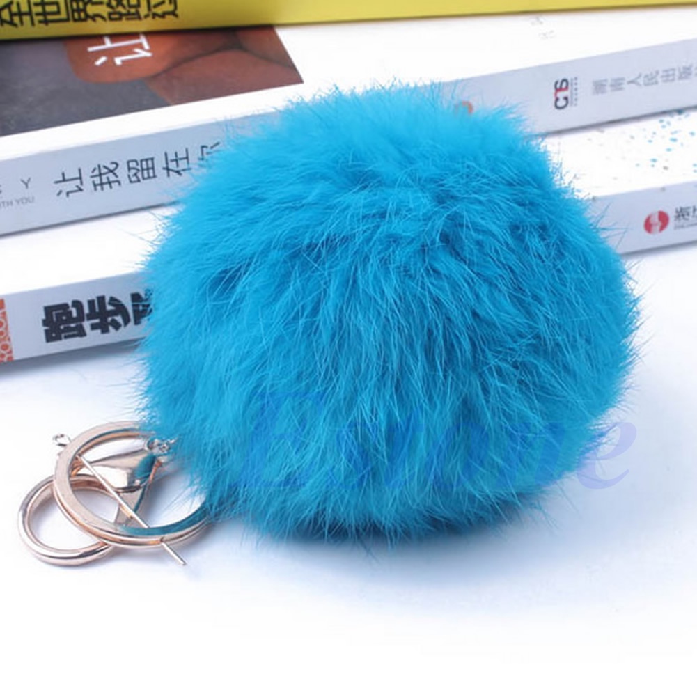 Móc Chìa Khóa / Điện Thoại Hình Cục Bông Lông Thỏ