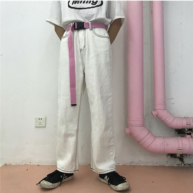 Thắt lưng vải canvas phong cách Hàn Quốc màu sắc ngọt ngào