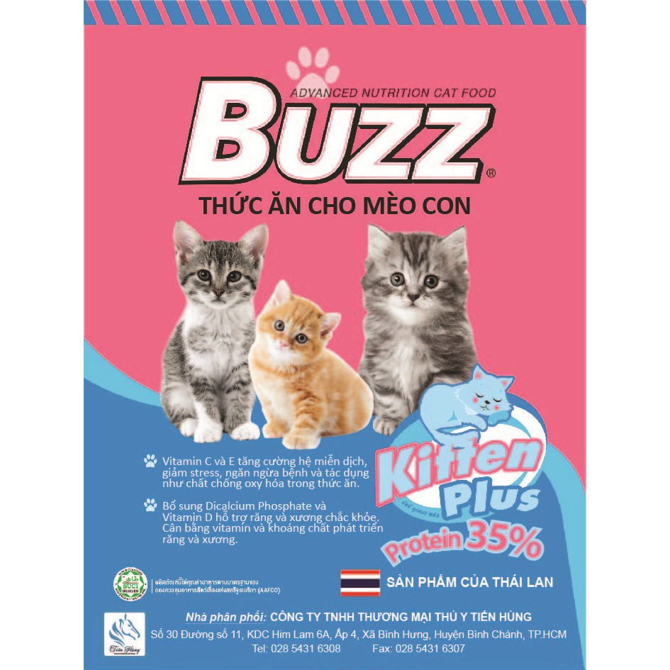 [Hà Nội] THỨC ĂN CHO MÈO CON BUZZ KITTEN PLUS 1KG - Chính Hãng