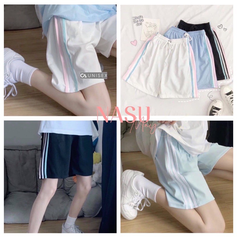 QUẦN SHORT 3 SỌC 🍓QUẦN ĐÙI THỂ THAO BA LINE NAM NỮ 🍓