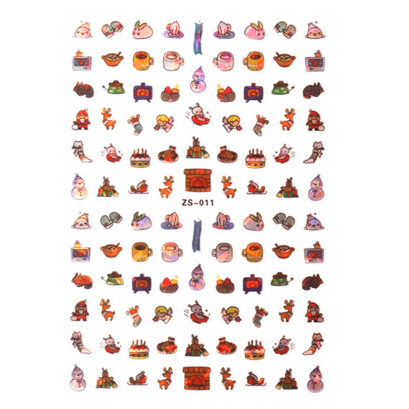 Miếng Dán Trang Trí Móng Tay Phong Cách Giáng Sinh Xinh Xắn