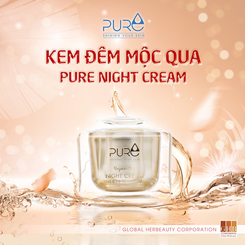 Bộ Kem dưỡng ngày và đêm Pure - Hàn Quốc mẫu mới 2022 - Pure Night Cream và Pure Day Cream của Hari Won và Ngọc Trinh