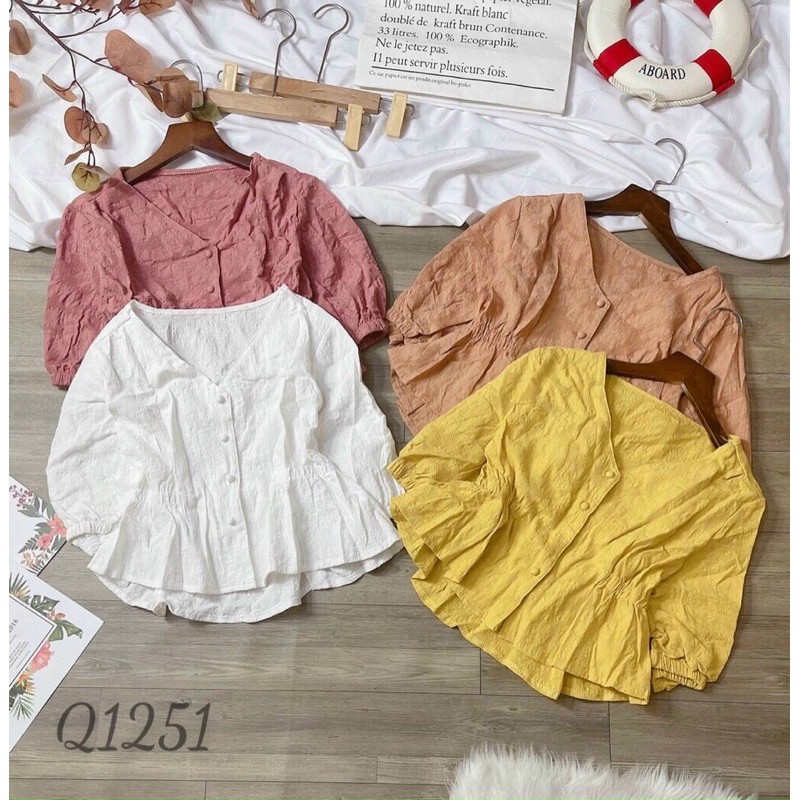 Áo vải xô hàng Quảng Châu, cổ V (hàng sẵn tại shop)