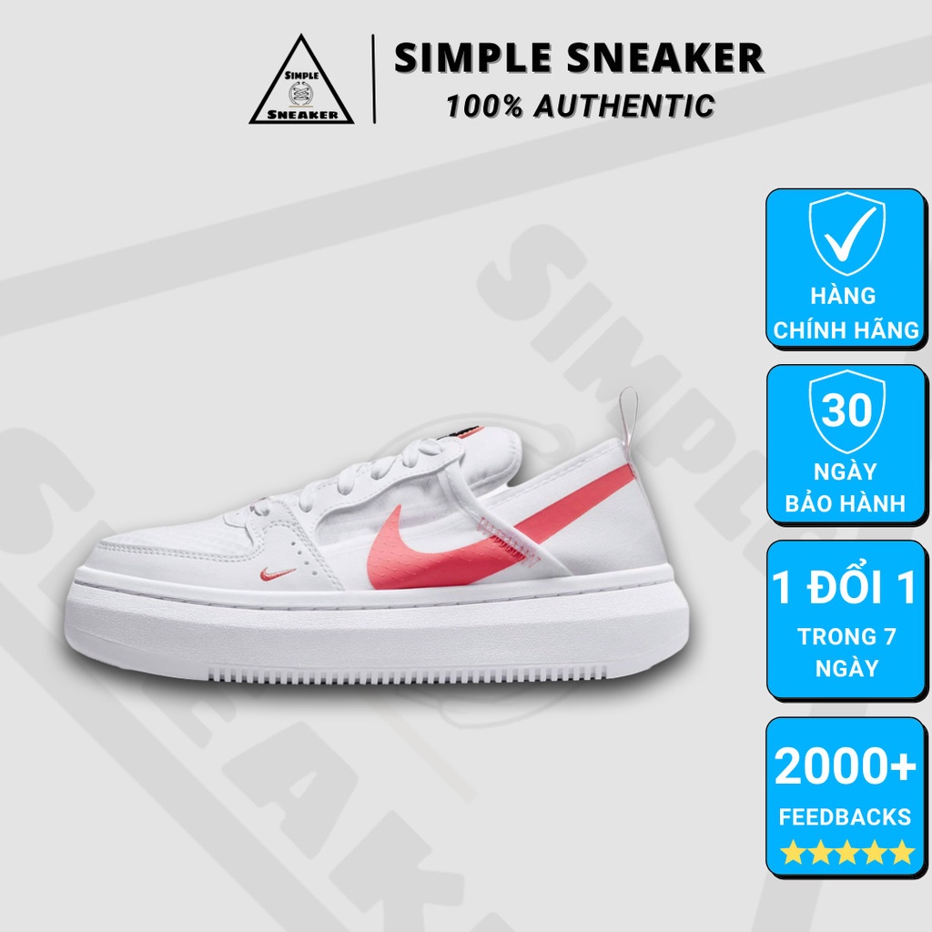 Giày Thể Thao Nữ Nike Court Vision CHÍNH HÃNG Nike Court Vision Alta Text White Magic Ember [CW6536-101] SimpleCHÍNH