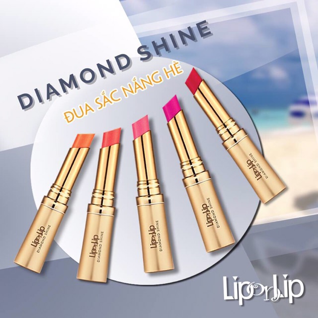 Son Lip On Lip Diamond Shine 2.2g màu đỏ mận, hồng cam