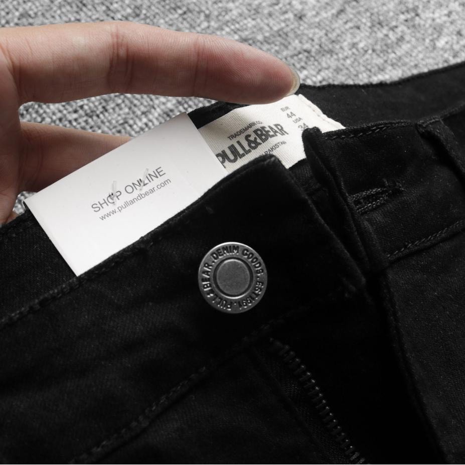 Quần jean nam đen rách pullbear skinny ôm bó co dãn tôn dáng | BigBuy360 - bigbuy360.vn