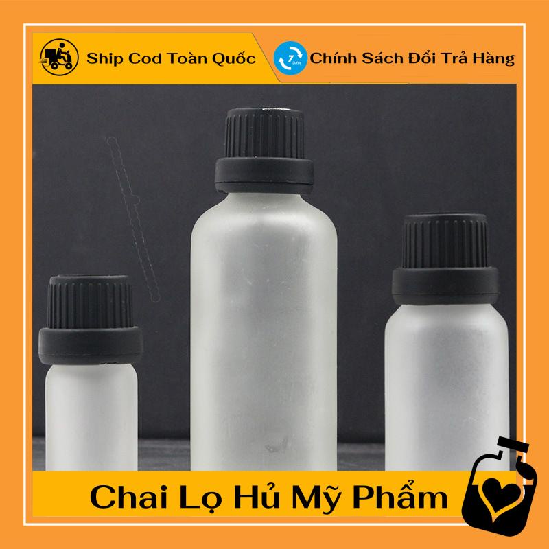 Lọ Chiết Serum Thủy Tinh Phun Mờ Cao Cấp Nắp Vặn Đen, Trắng 50ML, 100ML Dùng Chiết Mỹ Phẩm, Tinh Chất , phụ kiện du lịch