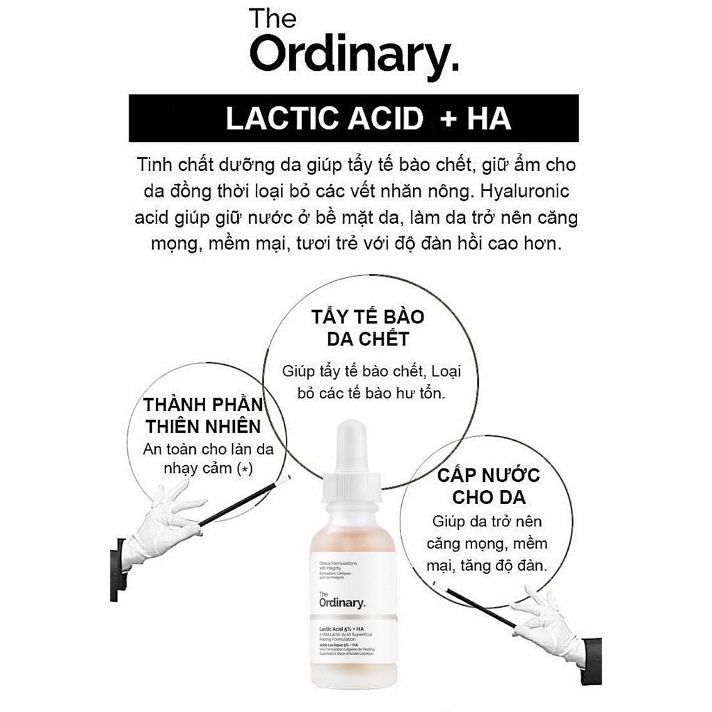 Tẩy Tế Bào Da Chết Lactic Acid 5% + HA 2% - The Ordinary