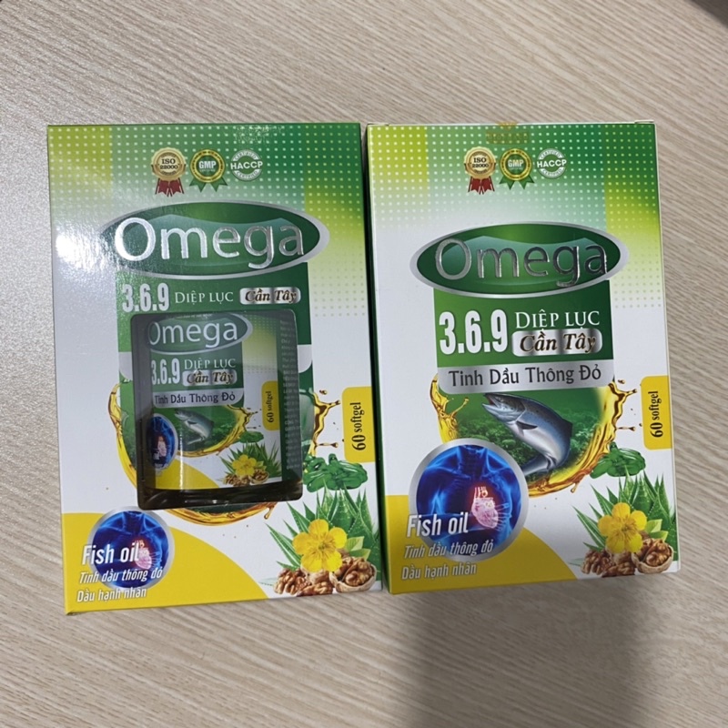 Viên sáng mắt OMEGA 3 6 9 Diệp Lục Cần Tây Tinh dầu thông đỏ Dầu gấc  tinh dầu hoa anh thảo Omega 369 óc chó hộp 60 viên