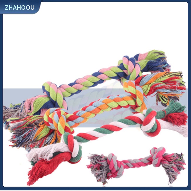 ☃Nhà☃ Đồ Chơi Dây Thừng Cotton Bện Hai Đầu Chống Cắn Làm Sạch Răng Cho Thú Cưng