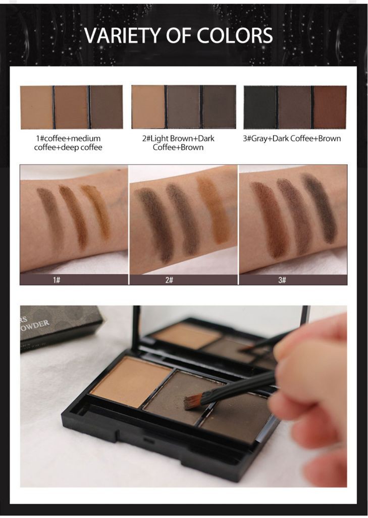 (Hàng Mới Về) Phấn Trang Điểm Lông Mày Huadi Không Thấm Nước Và Mồ Hôi Có Cọ Trang Điểm Tiện Dụng | BigBuy360 - bigbuy360.vn