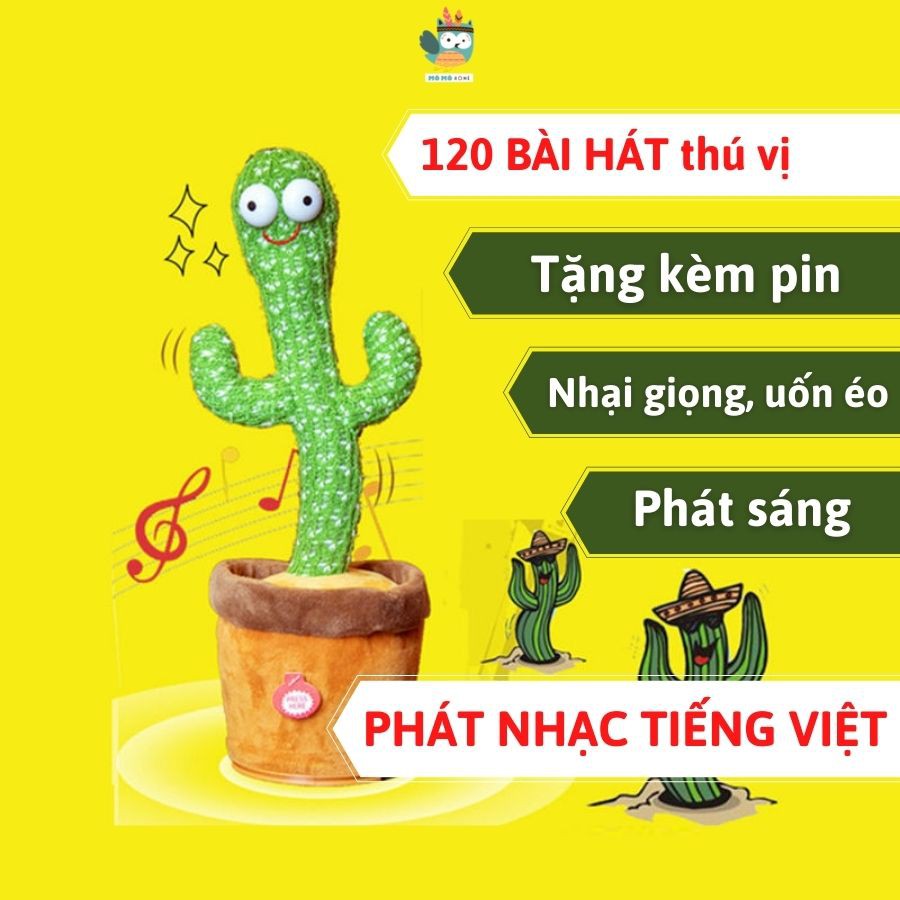 Cây xương rồng nhảy múa 120 Bài hát Tiếng Việt, nhại tiếng hài hước, phát nhạc thú vị