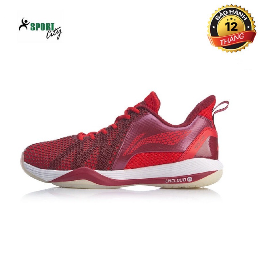 Giày đánh cầu lông cho nam chính hãng Lining AYZQ003-3,màu đỏ, bảo hành 12 tháng