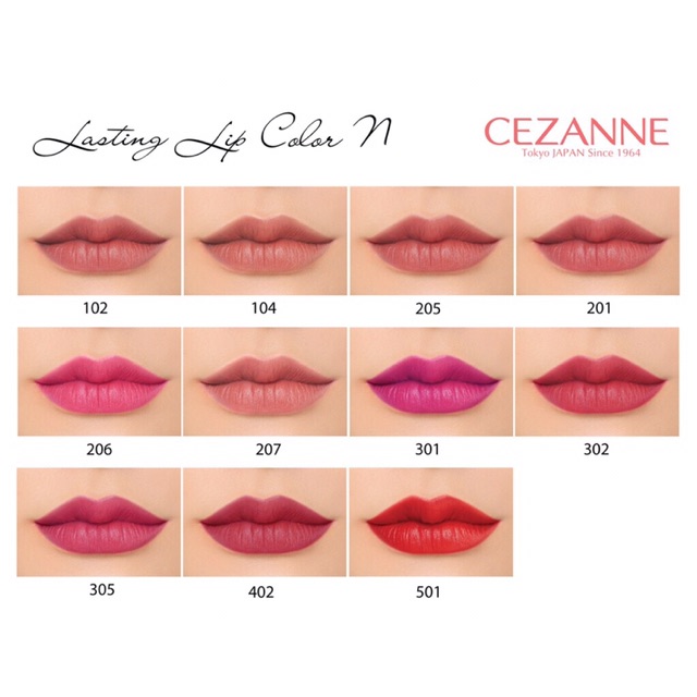 SON LÌ CEZANNE LASTING LIP COLOR KHÔNG CHÌ NHẬT BẢN | BigBuy360 - bigbuy360.vn