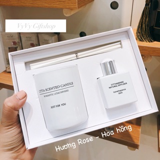 Set nến quà tặng lãng mạn hương hoa hồng nhẹ nhàng. Quà tặng cho con gái, phái nữ tinh tế