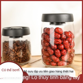 Thùng kín bằng thủy tinh được hút chân không và đồ ăn nhẹ ép, trà, sữa bột, hạt cà phê, hộp đựng đồ, dùng trong nhà bếp