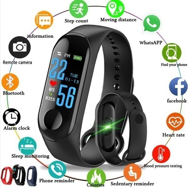 M3 heart rate fitness smart bracelet sports watch activity tracker