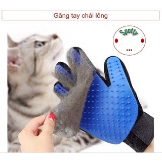 Găng tay chải lông tắm chó mèo - lược chải lông