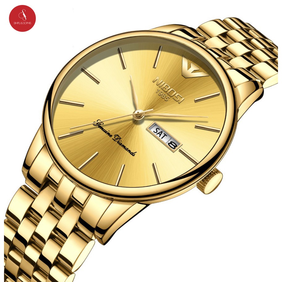 Đồng hồ nam NIBOSI 2332 cao cấp 41mm (Vàng) + Tặng hộp đựng đồng hồ thời trang & Pin