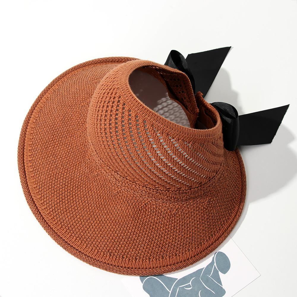 Mũ Rộng Vành Đi Biển Chống Nắng Đính Nơ Có Thể Gấp Gọn Tiện Lợi