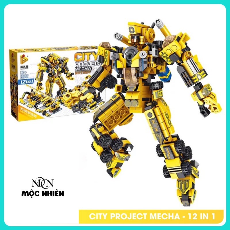 Bộ xếp hình Lego PanlosBrick 633008 mô hình Robot Mecha 12 kiểu lắp ráp ghép hình giúp trẻ phát triển trí tuệ